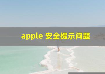 apple 安全提示问题